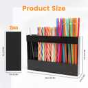 Acrylic Straw Holder, Straw Organizer Dispenser with Two Pieces Rubber Magnet Sheets, Drinking Straw Storage Holder for Cabinet Door Fridge Counter Kitchen Office (Black)