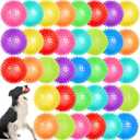 36 Pcs 2.5 in Squeaky Dog Toy Balls Spiky Dog Balls Chew Toy for Teething Durable High Bounce TPR Fetch Toy 9 Colors Water Toys for Small Medium Dogs Aggressive Chewers Clean Teeth and Training