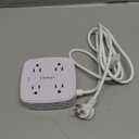 6 Ft Surge Protector Power Strip - 8 Widely Outlets with 4 USB Ports, 3 Side Outlet Extender with 6 Feet Extension Cord, Flat Plug, Wall Mount, Desk USB Charging Station, ETL,White