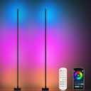 Miortior Corner Floor Lamp, 2 Pack LED Corner Lamp with App/Remote/Button Control, Smart RGB Floor Lamp with 16 Million DIY Colors & 68+ Scene, Music Sync for Living Room, Bedroom, Gaming Room