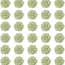 PATIKIL 2 Inch Chiffon Flowers, 30 Pcs Rhinestone Pearl Sewing Fabric Flowers Artificial Appliques Embellishments for Clothing Wedding DIY Craft Headbands Decor, Green