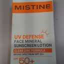 MISTINE Mineral Sunscreen Lotion SPF 50+, 17.88% Zinc Oxide Lightweight Non Oily Finish Korean Sunscreen for Sensitive Skin, Fragrance Free, Non comedogenic, Reef Safe, Travel Size-1.35 Fl Oz/40mL