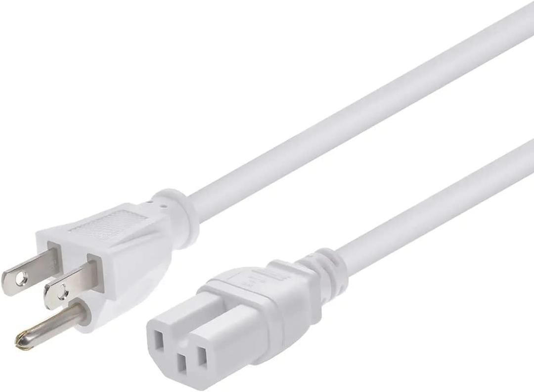 Monoprice Heavy Duty Power Cord - NEMA 5-15P to IEC 60320 C15, 14AWG, 15A/1875W, 125V, SJT, 8ft, White