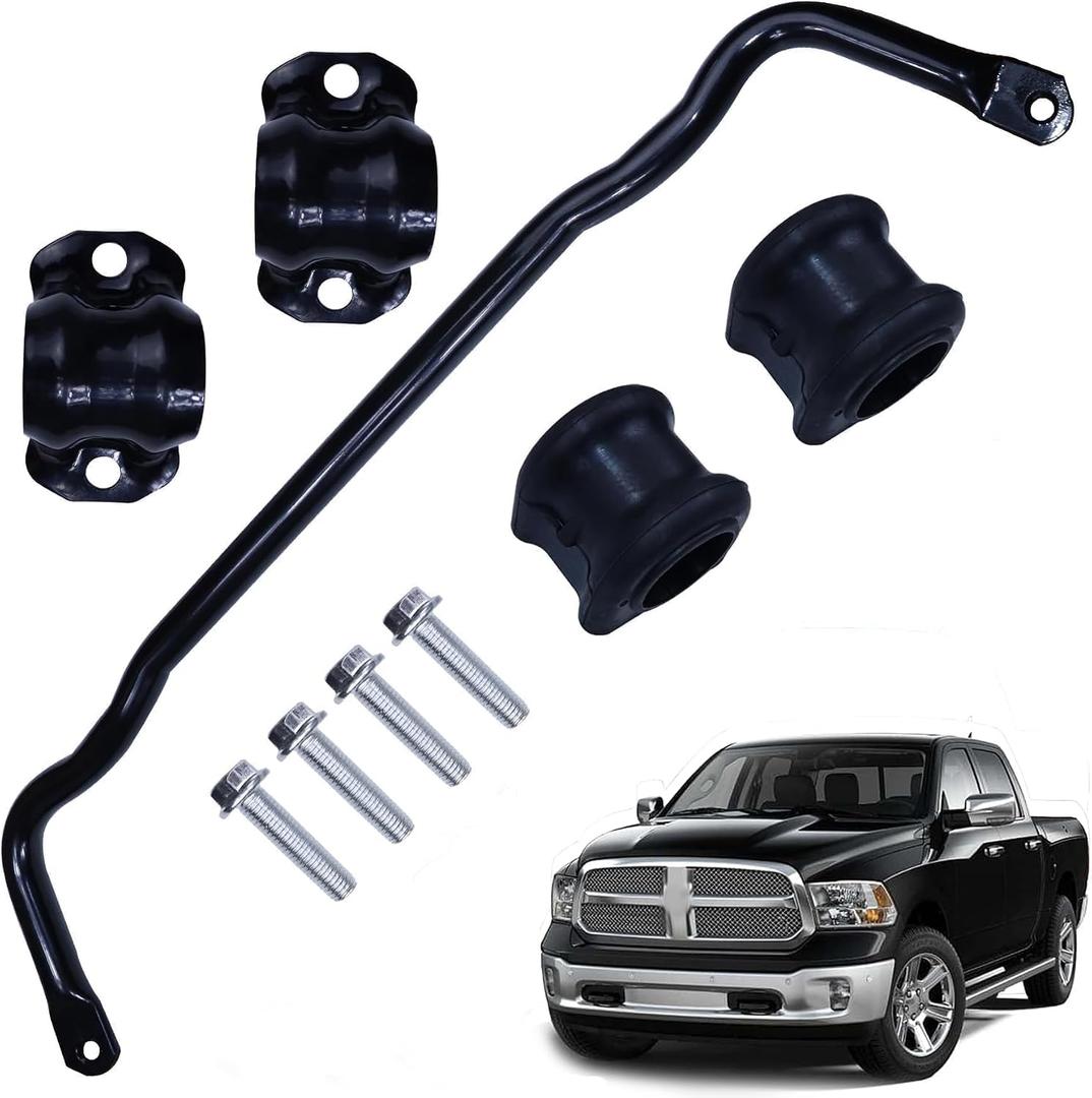 55398938AC Front Suspension Stabilizer Bar Fit for 2009-2010 Dodge Ram 1500, 2011-2018 Ram 1500, 2019-2022 Ram 1500 Classic 4WD,Sway Bar with Bushing Kit Replace 55398938AB