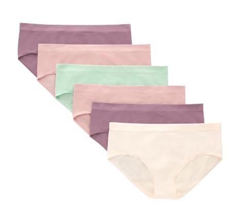 Hanes Girls' Hipster Underwear Pack, Seamless Comfort Tween Panties, Assorted Colors, 6-pack M