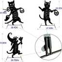 Metal Halloween Black Cat Garden Stakes Decorative, 3 Pack Scary Cat Halloween Yard Stakes Black Cat Silhouette for Home Yard Indoor and Outdoor Halloween Decorations.(Big)