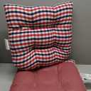 Klear Vu Gripper Overstuffed Universal Non-Slip Dining Chair Cushions for Kitchen Decor or Office Use, U-Shaped Skid-Proof Seat Pad, 15x15 Inches, 2 Count (Pack of 1), Gingham Red White Blue