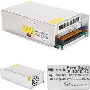 12V 100A 1200W DC Switching Power supply Adapter PSU AC-DC 12Volt Industrial Transformer Converter 0-80/50amps LED drive Lamp Meter Semiconductor Motor Pump Winch Stereos Amplifier Fan SMPS 110V/220V
