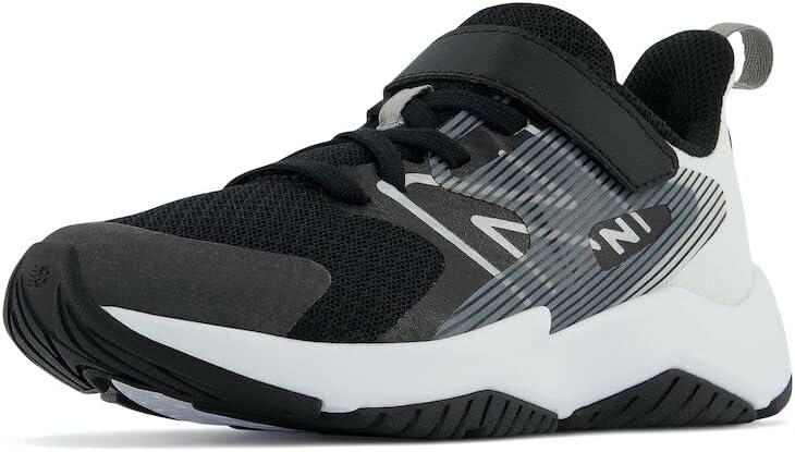 New Balance Kids' Rave Run V2 Hook and Loop Running Shoe (Black/White) Kids 12 1/2