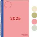 Rileys & Co 2025 Simple Weekly Planner - Annual Weekly & Monthly Agenda Planner, Jan - Dec 2025, Hardbound Cover, Notes Pages, Twin-Wire Binding (8.5 x 11-Inches, Green 2, Pink 2) 4 PCS