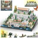 Architecture Acropolis Castle, Famous Landmark Architecture Athenian Acropolis Building Block Sets, Collectible Exhibition Model for Children and Adults (Yellow)