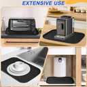 SMILOOL Silicone Pet Feeding Mat with Raised Edge for Food and Water, Dog Bowl Mats, Cat Bowls Placemat with High Lip for Floor Waterproof, Rubber Tray for Cats and Dogs 22 x 14 x0.8 Black