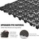 Happybuy Interlocking Tiles 50 PCS Black, Drainage Tile 12x12x0.5 Inches, Outdoor Deck Interlocking Floor Tiles for Pool Shower Bathroom Deck Patio Garage