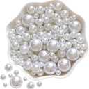 Lifestyle-cat 4 Size 330pcs Assorted Pearls Beads No Holes White Pearls Beads 5mm, 6mm, 8mm, 12mm Pearls for DIY, Table Scatter, Wedding, Birthday Party, Home Decoration