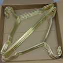 Metal Wire Clothes Hangers Bulk 30 Pack with Notches for Standard Size Coats, Shirts, Suits, Camisole, Dresses, Sturdy, Heavy-Duty, Space-Saving, Gold