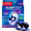 Alpine SleepDeep Multisize - Soft Ear Plugs for Sleeping and Concentration - New 3D Oval Shape and Noise Reducing Gel for Better Attenuation - 27dB - Ideal for Side Sleeper - 2-Pair Reusable: S + M/L