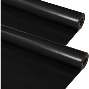Kosiz 2 Rolls Black Fabric Bulletin Board Roll 4 x 12 ft Extra Large Non Woven Craft Waterproof Roll Fade Resistant Fabric Roll for DIY Craft Drawing Painting Classroom Decor