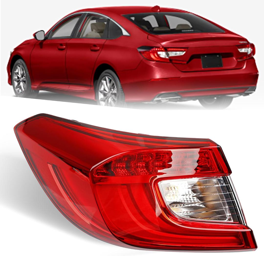 Taillight Assembly for Honda Accord Sedan 2018-2022 - Brake Tail Light Replaces for 33550TVAA01 and HO2804118 - Outer Tail Lamp for Driver Left Side LH