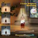 Wireless Bottle Lamp, 2024 New 3 Color Rechargeable Wine Bottle Lights for Bars Restaurants (Yellow, 1PC)