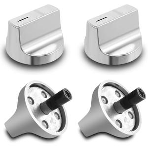 Upgraded (4Pcs) W11517334 Gas Stove Knobs Replacements for Whirlpool WEG515S0FS0/WEG515S0LZ1/WEG745H0FS1 Gas Ranges Oven Burner Cooktop Control Knobs, Replace Part W10850033/W11122869/W11458842