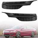 2-Pack Front Bumper Fog Light Cover Driver and Passenger Side Replacement for Accord 2016-2017