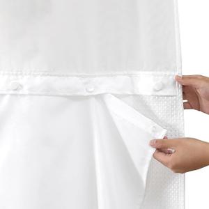 2 Pack Fabric Snap-in Shower Curtain Liner Replacement,Compatible with No Hook Shower Curtain with Snap in Liner, Removable & Water-Repellent,Machine Washable,70x78,White