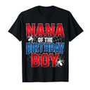 Nana Of The Birthday Boy Costume Spider Web Birthday Party T-Shirt, Large