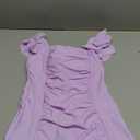 Girls Swimsuit Ruffle Girl One Piece Bathing Suit Solid Swimsuits Ruched Sleeveless Girls' Swimwear for 7-18 Years (Purple)