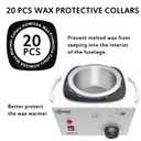 Professional Waxing Kit Wax Warmer Single Pot Wax Heater Machine for Hair Removal, Large Waxing Pot with Non-Stick Easy Clean Pot, 50 Sticks & 20 Collar, for Spa Salon Beauty Esthetician Home(White)