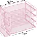 Spacrea Desk Organizers and Accessories, Paper Organizer for Desk with File organizer, Desk Accessories & Workspace Organizers for Office Supplies (Pink)