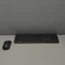 Logitech MK955 Signature Slim Wireless Keyboard and Mouse Combo, Quiet Typing, Switch Across Three Devices, Bluetooth, Multi-OS, Windows and Mac - Graphite + Desk Mat - Studio Series, Mid-Grey