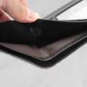 Fancial men's wallet | Minimalist double fold card holder | High quality leather, black