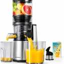 VITAPLUS Cold Press Juicer Machines, Stainless Steel Auger, AC Motor, Lab-Certified Food-Safe, 5.8" Whole-Fruit Chute, High-Yield Slow Masticating Juicer for Juice & Nut Milk, BPA-Free, Easy Clean