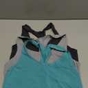 Hanes Women's Racerback Cotton T-Back Bralette (3 Pack) (Medium,Concrete Heather/Isle Green/Sky Grey Heather)