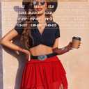 Avidlove Women's Pleated Mini Skirt Mesh Layered Ruffled Skirt Casual Ruffles Flowy Hem S-XXL (L)