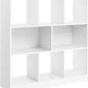 VASAGLE Bookcase, Bookshelf, Freestanding Storage Unit, 8 Open Compartments, Used Horizontally, Vertically, Upside Down, 11 x 35.4 x 39.4 Inches, for Living Room, Study, Office, White ULBC55WT
