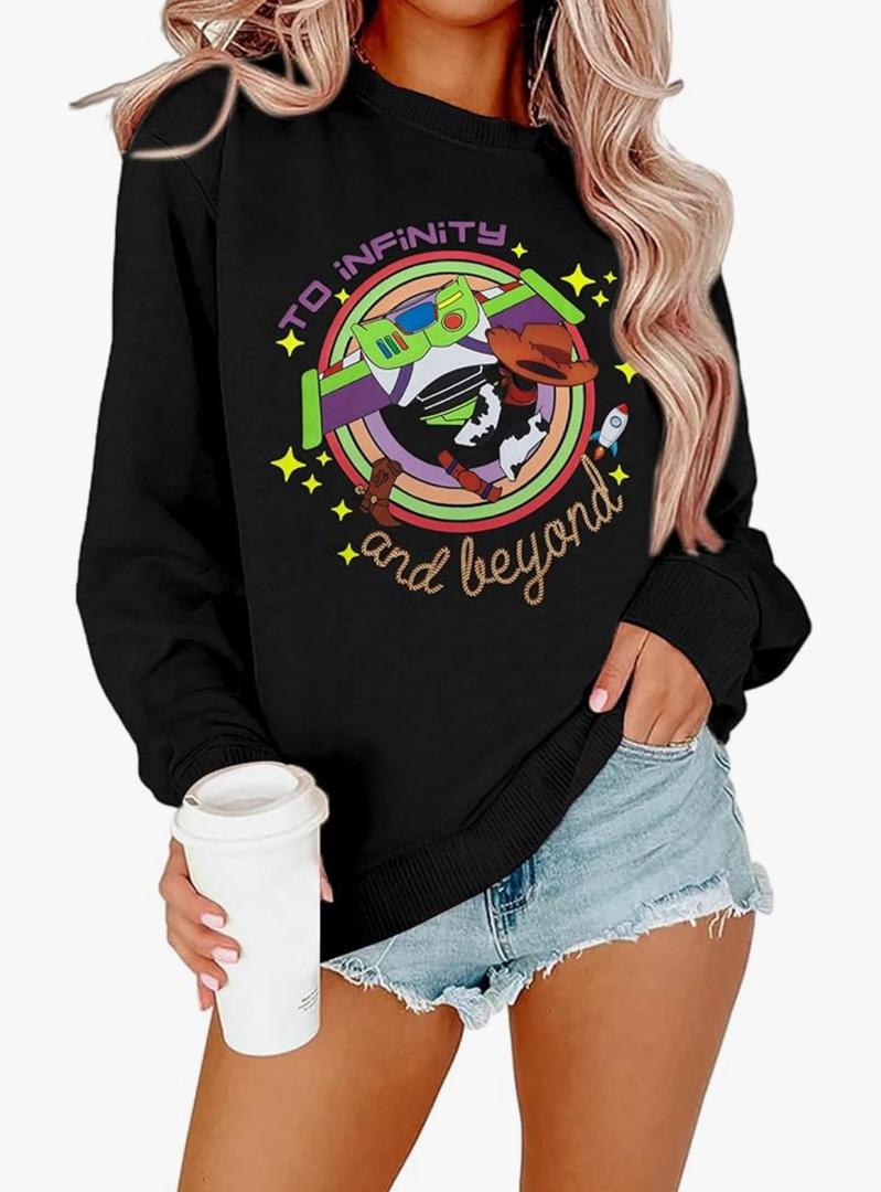 NANYUAYA You've Got A Friend in Me Sweatshirt for Women Funny Letter Print Shirt Cute Toy Vacation Long Sleeve Graphic Tops
