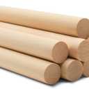 Wooden Dowel Rod, 3/4 Inch x 18 Inch Wood Dowels, Pack of 5 Wooden Dowels for Crafts, Unfinished Hardwood Wood Dowel Rods for Crafting and DIYers