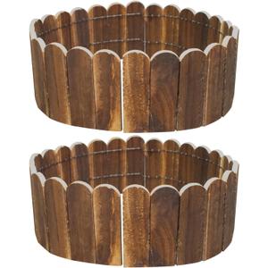 2 PCS Wooden Garden Edging Border 5.9 X 47.2 Inch Flexible Landscape Border Edging Garden Wooden Fence Decorative Border for Gardens Lawn Yard Patio Balconies Courtyards Planting Fences, Brown