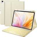 Harvopu Compatible for iPad Air 11-inch/ 10.9" Air 5th 4th Generation Case with Keyboard - Backlit Detachable, Folio Cover with Pencil Holder for iPad Air 11 Inch M3/ M2, Air 5/ Air 4 (Starlight)