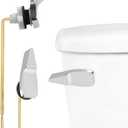 Hibbent Toilet Handle Replacement, Front Mount Tank Flush Lever Handle Compatible with American Standard, Toilet Trip Lever with Stainless Steel Flapper Chains, Toilet Repair Handle, Chrome