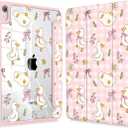 Case for iPad Air 11'' (M4 2026/M3 2025/M2 2024)/ iPad Air 10.9'' Air 5th /4th Gen, Shockproof Cover with Clear Back Shell & Penceil Holder Auto Wake/Sleep Stand Cover, Duck & Bow