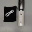 Cordless Curling Iron Brush with 10 Billion Negative Ions-3-in-1 Thermal Brush for Straight, Curly & Voluminous Styles-1.25 Inch Hair Wand for Long & Short Hair, Perfect for Travel (White)