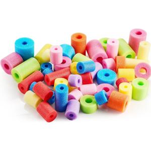 Frienda 30 Pcs Pool Noodles Bits Multicolor Craft Small Size Versatile Mixed Floating Pool Noodles Foam Rope Tube for Play or DIY Craft Multipurpose (Mixed Sizes,Pastel Colors)