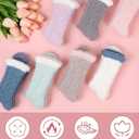 3 x 3 Pairs Fuzzy Socks for Women, Cozy Ladies Socks, Christmas Gifts & Stocking Stuffers, Warm Winter Gift (Pink-purple-green)