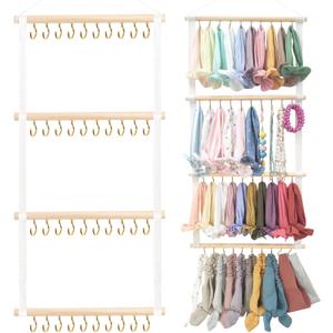 POVETIRE Headband Holder for Girls Baby Headband Organizer Head Bands Hair Accessories Display Organizer Wall Hanging Decor for Nursery Toddler Girl Room (White)