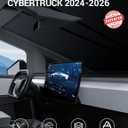 BASENOR 2024 2025 2026 Tesla Cybertruck Windshield Sunshade [Nano Ice Crystal Cooling] Folding Front Window Sun Shade Block UV Full Cover [No Gaps] Heat Protection Visor for Cybertruck Accessories
