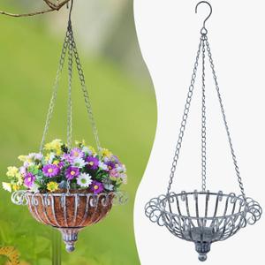 Metal Hanging Planters,Vintage Hanging Baskets for Plants Outdoor,Garden, Patio, Deck, Porch Decor