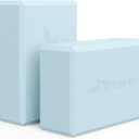 Trideer Yoga Blocks 2 Pack, Soft Non-Slip Foam Blocks with Beveled Edges for Alignment and Stretching in Yoga, Pilates, and Dance - Supportive, Lightweight, Odor Resistant, Latex-Free