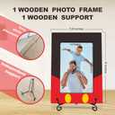 Black & Red Wooden Picture Frame With A Stand, 4x6 Cartoon Theme Vertical Photo Frame For Boy & Girls, Birthday Gifts, Home Decorations & Gifts-XK-A09